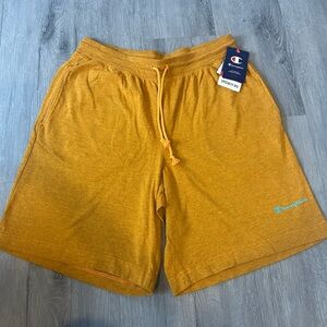 Champion Mens 9" Mid Rise Workout Shorts Cotton Polyester Drawstring PocketsLogo